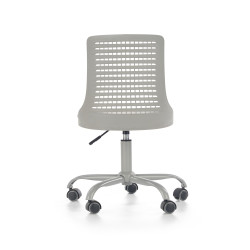 Scaun birou pentru copii Halmar Pure, inaltime reglabila 78-89cm, roti cauciucate, polipropilena/piele, gri