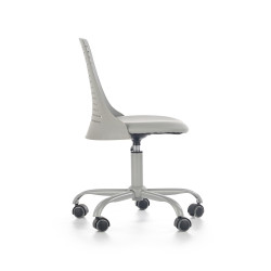 Scaun birou pentru copii Halmar Pure, inaltime reglabila 78-89cm, roti cauciucate, polipropilena/piele, gri