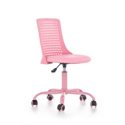 Scaun birou pentru copii Halmar Pure, inaltime reglabila 78-89cm, roti cauciucate, polipropilena/piele, roz
