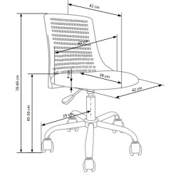 Scaun birou pentru copii Halmar Pure, inaltime reglabila 78-89cm, roti cauciucate, polipropilena/piele, roz