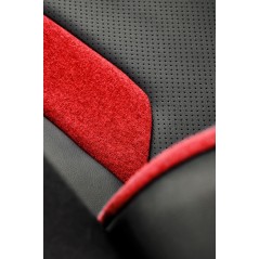 Scaun birou Halmar Ragnar, inaltime reglabila 112-121cm, piele/textil, negru/rosu