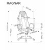 Scaun birou Halmar Ragnar, inaltime reglabila 112-121cm, piele/textil, negru/rosu