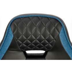 Scaun birou Halmar Ragnar, inaltime reglabila 112-121cm, piele/textil, negru/albastru
