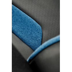 Scaun birou Halmar Ragnar, inaltime reglabila 112-121cm, piele/textil, negru/albastru