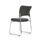 Scaun modern de birou Halmar Rapid, baza metal, 48x58x83x47 cm, tapiterie piele, negru