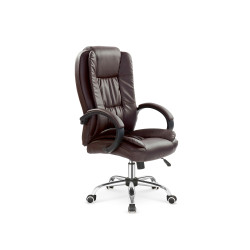 Scaun directorial Halmar Relax, inaltime reglabila 110-118cm, roti cauciucate, piele, maro