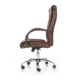 Scaun directorial Halmar Relax, inaltime reglabila 110-118cm, roti cauciucate, piele, maro