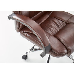 Scaun directorial Halmar Relax, inaltime reglabila 110-118cm, roti cauciucate, piele, maro