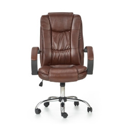 Scaun directorial Halmar Relax, inaltime reglabila 110-118cm, roti cauciucate, piele, maro