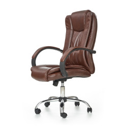 Scaun directorial Halmar Relax, inaltime reglabila 110-118cm, roti cauciucate, piele, maro