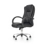 Scaun directorial tapitat cu piele, inaltime 110-118 cm, roti cauciucate, baza polipropilena, functie blocare, sistem balansare