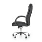 Scaun directorial tapitat cu piele, inaltime 110-118 cm, roti cauciucate, baza polipropilena, functie blocare, sistem balansare
