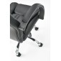 Scaun directorial tapitat cu piele, inaltime 110-118 cm, roti cauciucate, baza polipropilena, functie blocare, sistem balansare