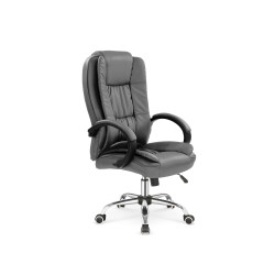 Scaun directorial Halmar Relax, inaltime reglabila 110-118cm, roti cauciucate, piele, gri