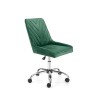 Scaun birou pentru copii Halmar Rico, inaltime reglabila 79-89cm, stil glamour, baza metal, functie blocare, catifea, verde