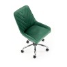 Scaun birou pentru copii Halmar Rico, inaltime reglabila 79-89cm, stil glamour, baza metal, functie blocare, catifea, verde