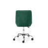 Scaun birou pentru copii Halmar Rico, inaltime reglabila 79-89cm, stil glamour, baza metal, functie blocare, catifea, verde