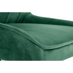 Scaun birou pentru copii Halmar Rico, inaltime reglabila 79-89cm, stil glamour, baza metal, functie blocare, catifea, verde