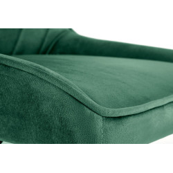 Scaun birou pentru copii Halmar Rico, inaltime reglabila 79-89cm, stil glamour, baza metal, functie blocare, catifea, verde