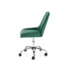 Scaun birou pentru copii Halmar Rico, inaltime reglabila 79-89cm, stil glamour, baza metal, functie blocare, catifea, verde