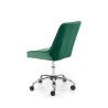 Scaun birou pentru copii Halmar Rico, inaltime reglabila 79-89cm, stil glamour, baza metal, functie blocare, catifea, verde
