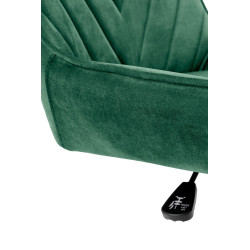 Scaun birou pentru copii Halmar Rico, inaltime reglabila 79-89cm, stil glamour, baza metal, functie blocare, catifea, verde