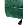 Scaun birou pentru copii Halmar Rico, inaltime reglabila 79-89cm, stil glamour, baza metal, functie blocare, catifea, verde