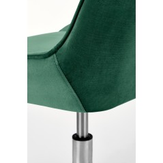 Scaun birou pentru copii Halmar Rico, inaltime reglabila 79-89cm, stil glamour, baza metal, functie blocare, catifea, verde