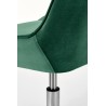 Scaun birou pentru copii Halmar Rico, inaltime reglabila 79-89cm, stil glamour, baza metal, functie blocare, catifea, verde