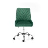 Scaun birou pentru copii Halmar Rico, inaltime reglabila 79-89cm, stil glamour, baza metal, functie blocare, catifea, verde
