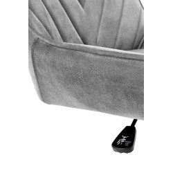 Scaun birou pentru copii Halmar Rico, inaltime reglabila 79-89cm, stil glamour, baza metal, functie blocare, catifea, gri