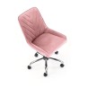 Scaun birou pentru copii Halmar Rico, inaltime reglabila 79-89cm, stil glamour, baza metal, functie blocare, catifea, roz