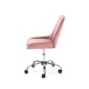 Scaun birou pentru copii Halmar Rico, inaltime reglabila 79-89cm, stil glamour, baza metal, functie blocare, catifea, roz