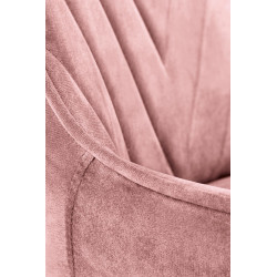 Scaun birou pentru copii Halmar Rico, inaltime reglabila 79-89cm, stil glamour, baza metal, functie blocare, catifea, roz