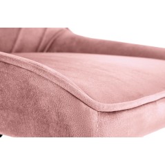 Scaun birou pentru copii Halmar Rico, inaltime reglabila 79-89cm, stil glamour, baza metal, functie blocare, catifea, roz