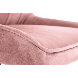 Scaun birou pentru copii Halmar Rico, inaltime reglabila 79-89cm, stil glamour, baza metal, functie blocare, catifea, roz