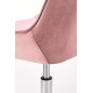 Scaun de birou pentru copii, stil glamour, sistem blocare, maxim 100 kg, catifea roz