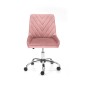Scaun de birou pentru copii, stil glamour, sistem blocare, maxim 100 kg, catifea roz