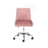 Scaun birou pentru copii Halmar Rico, inaltime reglabila 79-89cm, stil glamour, baza metal, functie blocare, catifea, roz