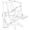Scaun birou Halmar Rubio, inaltime reglabila 101-109cm, cotiere reglabile, stofa/polipropilena, gri