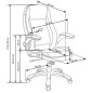 Scaun directorial cu roti pivotante, inaltime reglabila, baza PP, functie blocare, mecanism balansare, piele, alb