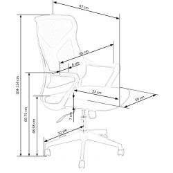 Scaun birou ergonomic Halmar Santo, inaltime reglabila 104-114cm, functie blocare, functie balansare, plasa/textil, gri