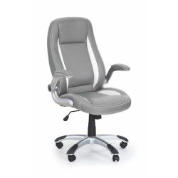 Scaun directorial Halmar Saturn, inaltime reglabila 112-120cm, functie blocare, functie balansare, piele, gri