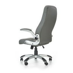 Scaun directorial Halmar Saturn, inaltime reglabila 112-120cm, functie blocare, functie balansare, piele, gri