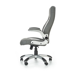 Scaun directorial Halmar Saturn, inaltime reglabila 112-120cm, functie blocare, functie balansare, piele, gri