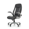 Scaun directorial Halmar Saturn, inaltime reglabila 112-120cm, functie blocare, functie balansare, piele, negru