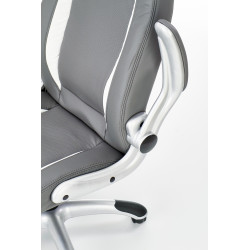 Scaun directorial Halmar Saturn, inaltime reglabila 112-120cm, functie blocare, functie balansare, piele, gri