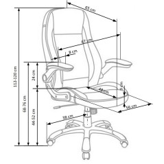 Scaun directorial Halmar Saturn, inaltime reglabila 112-120cm, functie blocare, functie balansare, piele, gri