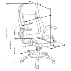 Scaun directorial Halmar Saturn, inaltime reglabila 112-120cm, functie blocare, functie balansare, piele, gri