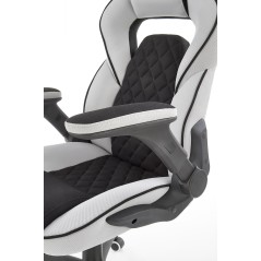 Scaun gaming Halmar Sonic, inaltime reglabila 115-124cm, spatar matlasat, cotiere reglabile, textil, negru/gri